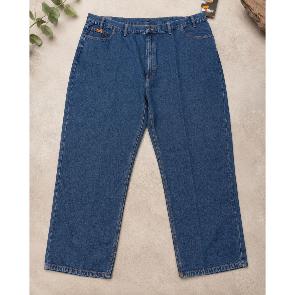 Berne P422 1915 Jeans Men's 58x30 Relaxed Fit Stone Wash Dark NWT